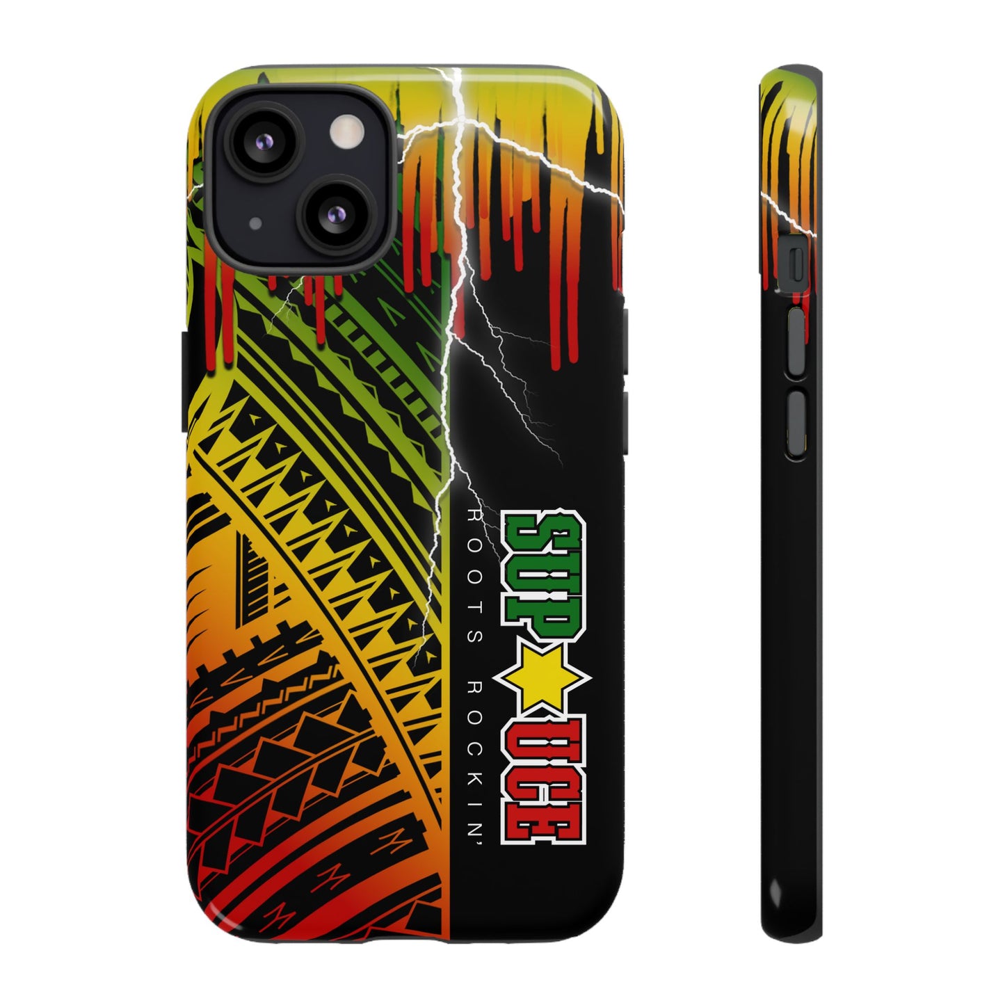 Tribal Turf Tough Cases: Vibrant Rasta-Inspired Phone Case