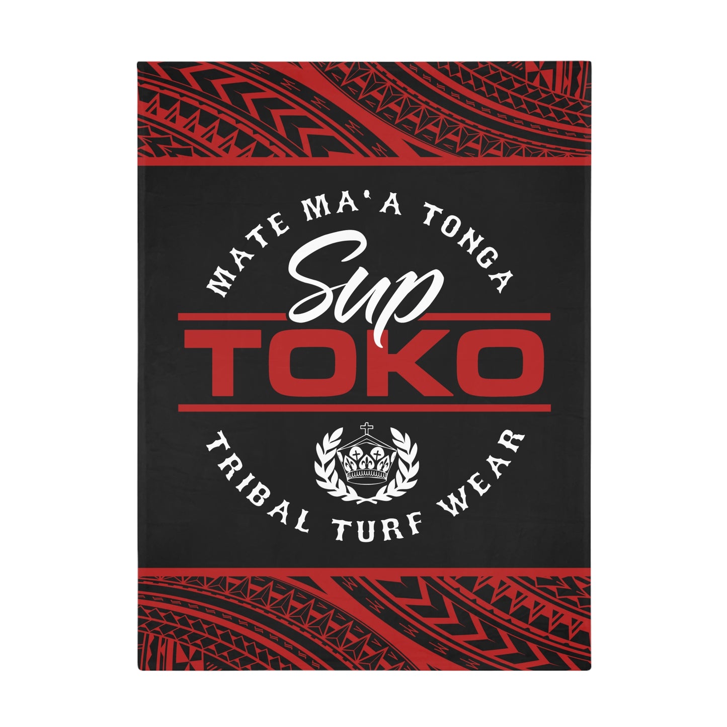 SUP TOKO Plush Fleece Blanket, Black Tribal Turf Wear Original Design