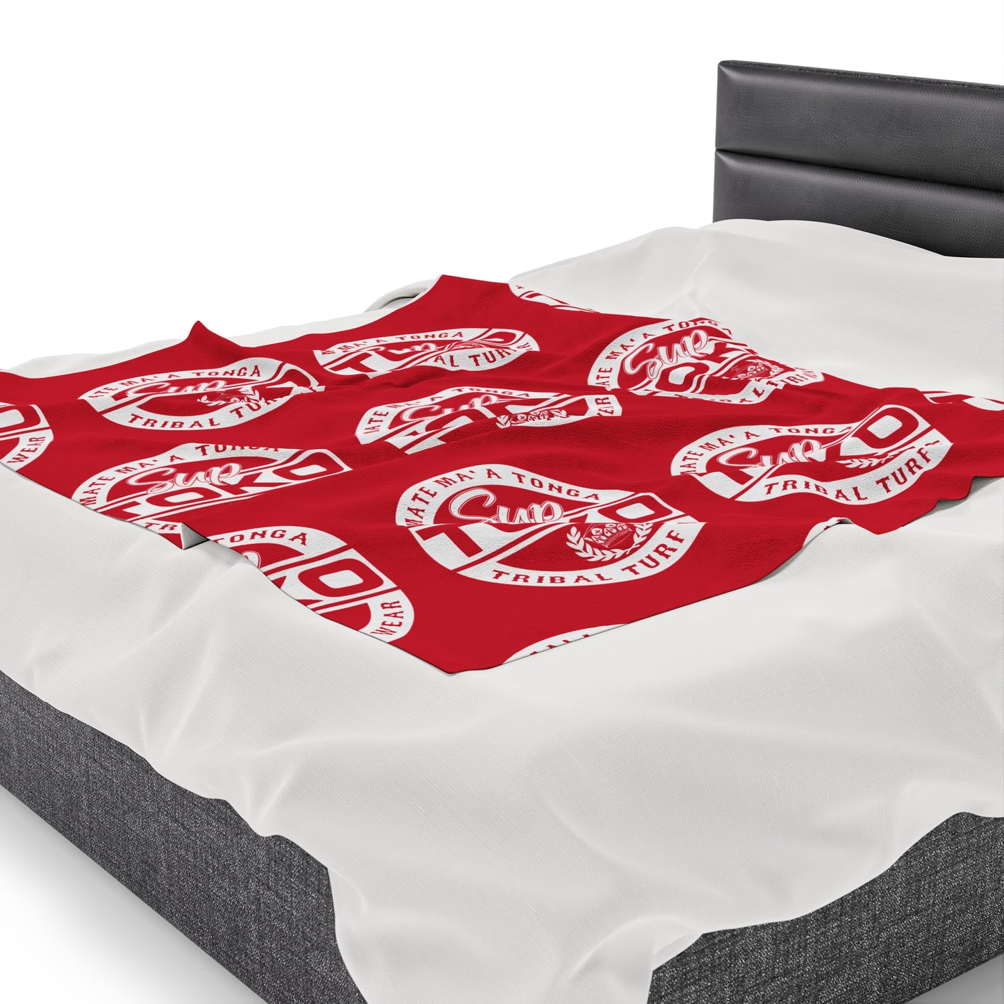 SUP TOKO TTW Velveteen Plush Blanket, Red Tribal Turf Wear Design