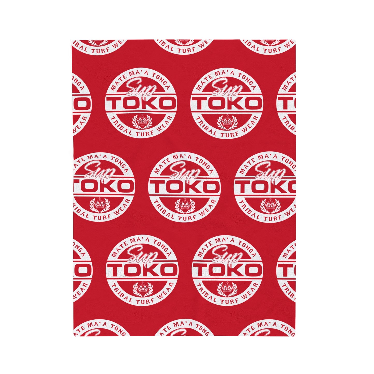 SUP TOKO TTW Velveteen Plush Blanket, Red Tribal Turf Wear Design
