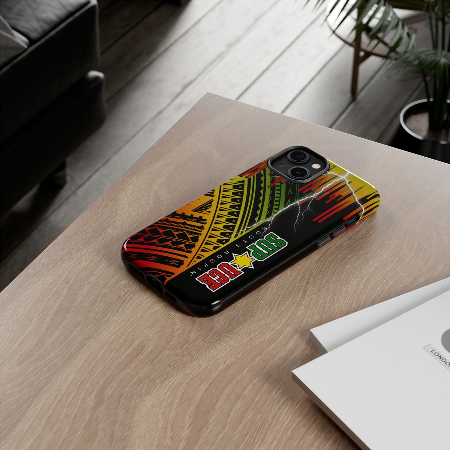 Tribal Turf Tough Cases: Vibrant Rasta-Inspired Phone Case