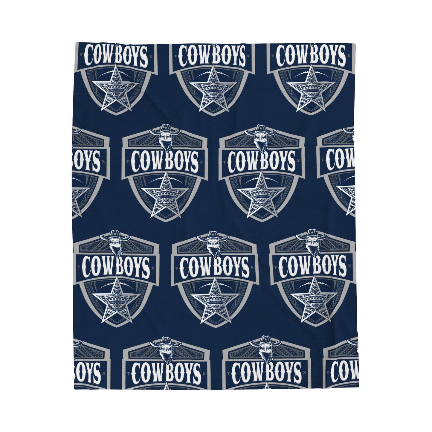 COWBOYS TRIBAL STAR Velveteen Plush Blanket Cowboys Custom Design
