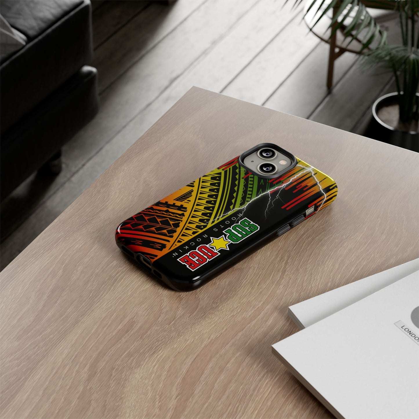 Tribal Turf Tough Cases: Vibrant Rasta-Inspired Phone Case