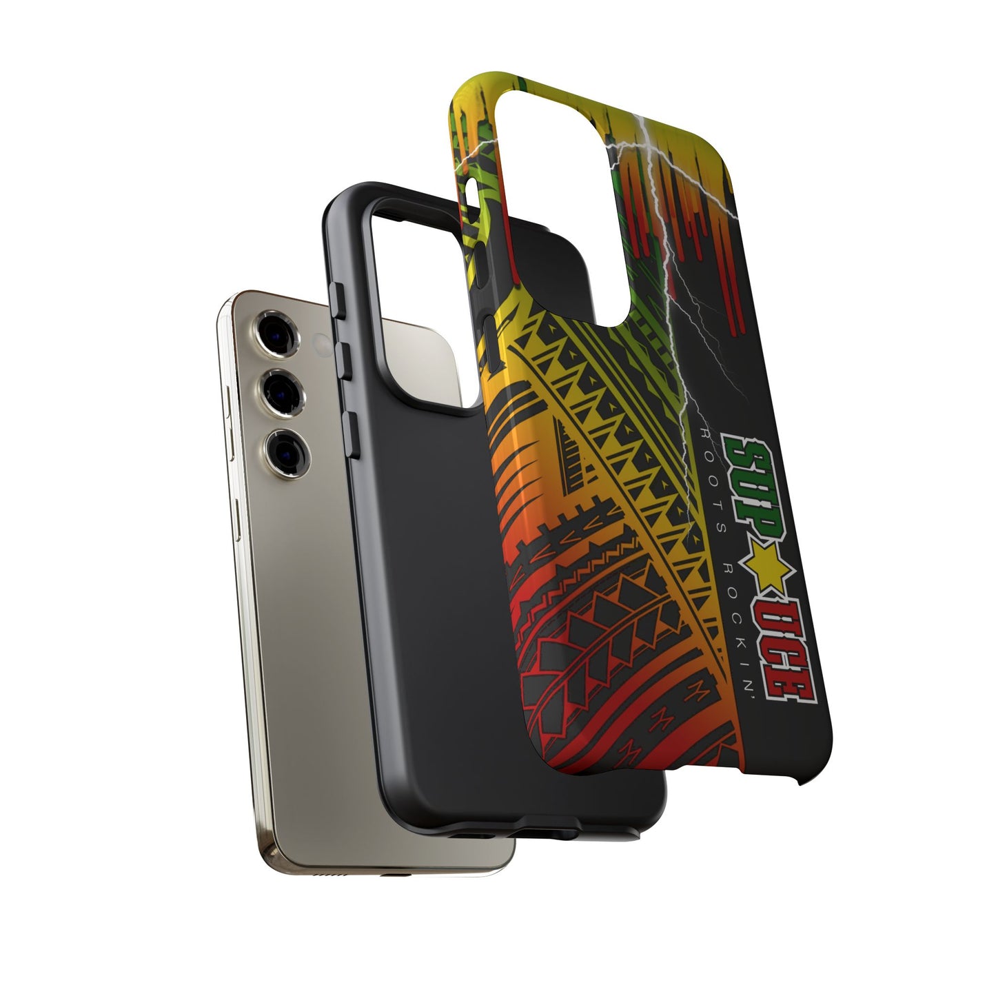 Tribal Turf Tough Cases: Vibrant Rasta-Inspired Phone Case