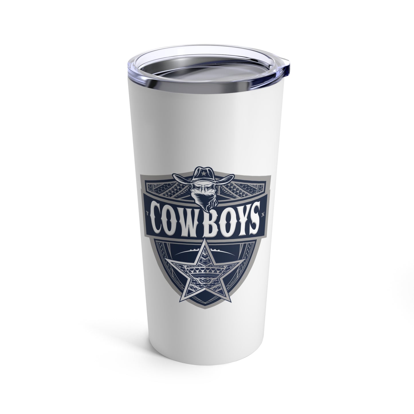 COWBOYS TRIBAL STAR Tumbler 20oz, White