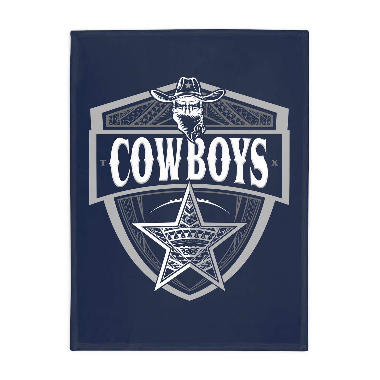 COWBOYS Plush Fleece Blanket, Navy Cowboys Tribal Turf Design