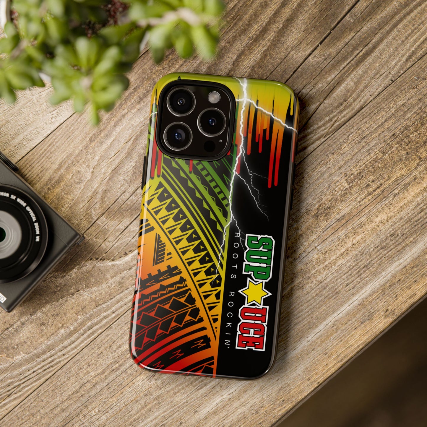 Tribal Turf Tough Cases: Vibrant Rasta-Inspired Phone Case