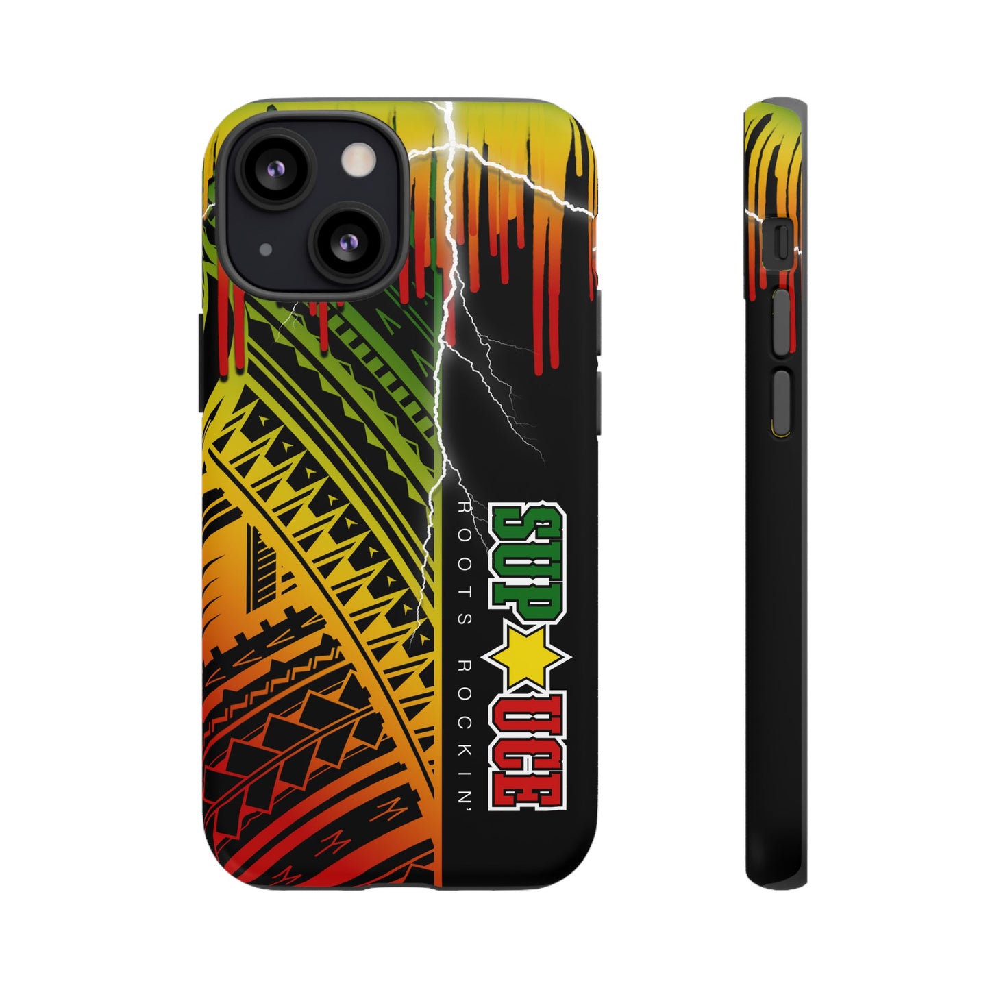 Tribal Turf Tough Cases: Vibrant Rasta-Inspired Phone Case