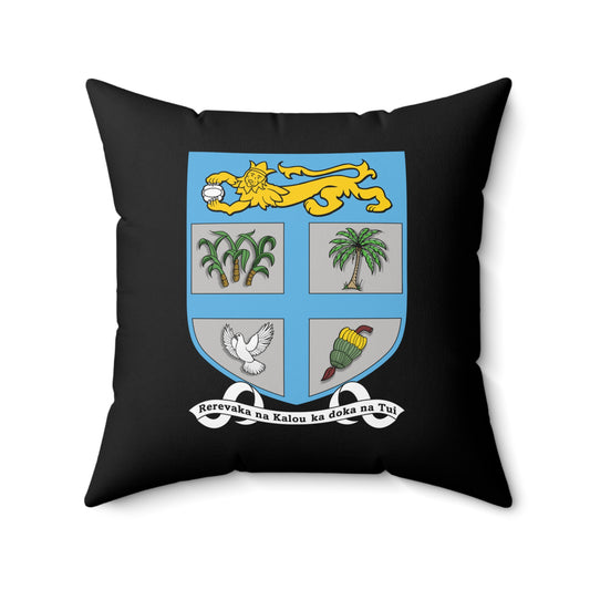 Fiji Coat of Arms Faux Suede Square Pillow Fiji Islands Custom Design