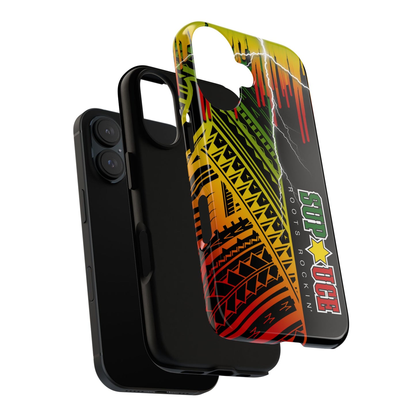 Tribal Turf Tough Cases: Vibrant Rasta-Inspired Phone Case