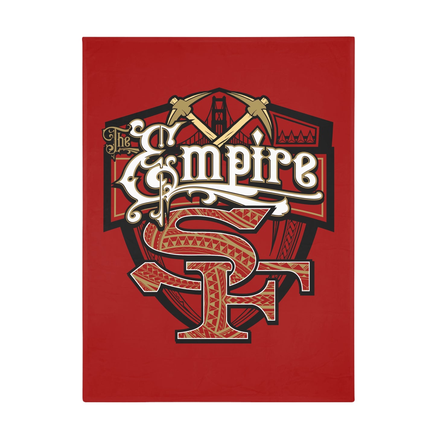 THE EMPIRE Plush Fleece Blanket, Red SF Custom Design Tribal Empire
