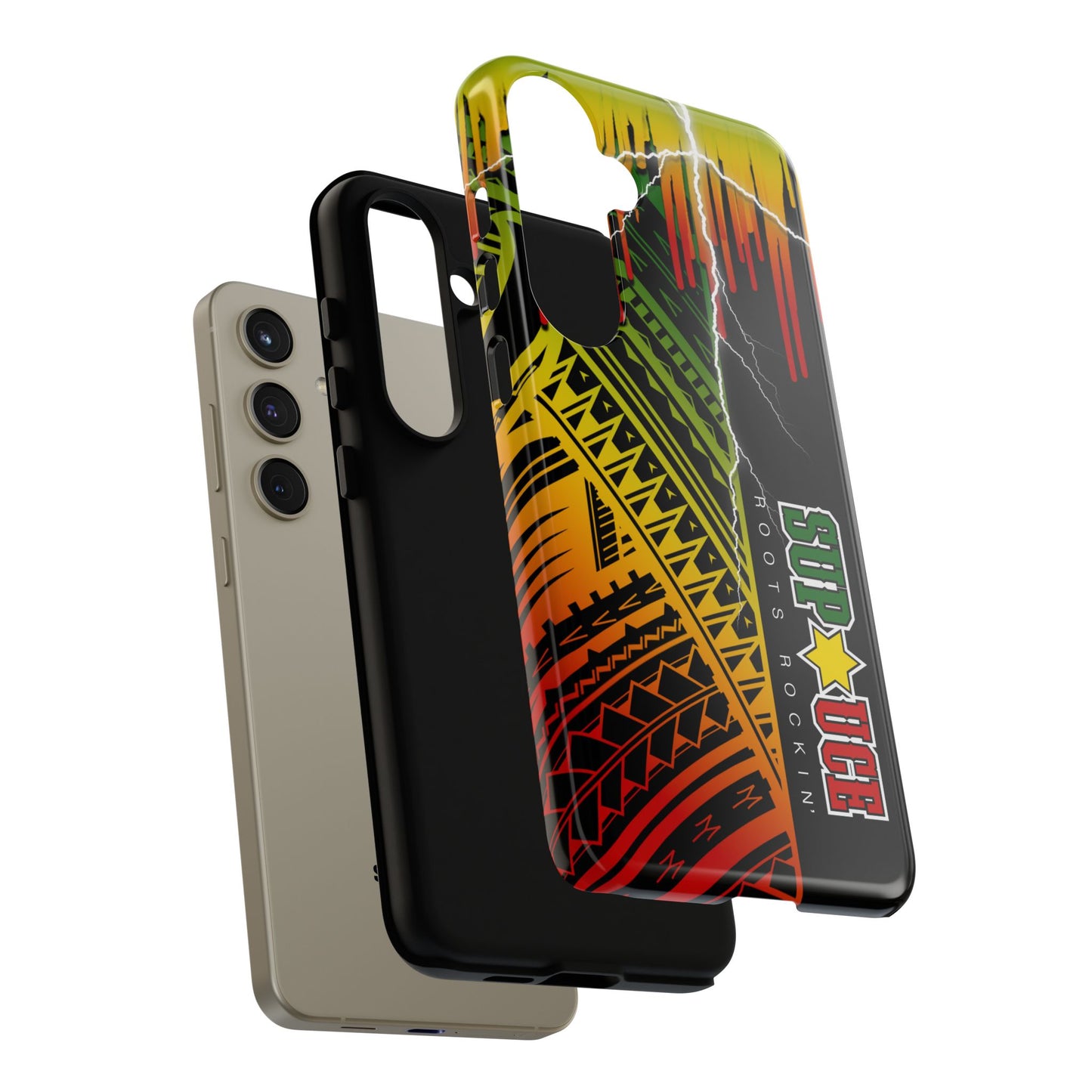 Tribal Turf Tough Cases: Vibrant Rasta-Inspired Phone Case