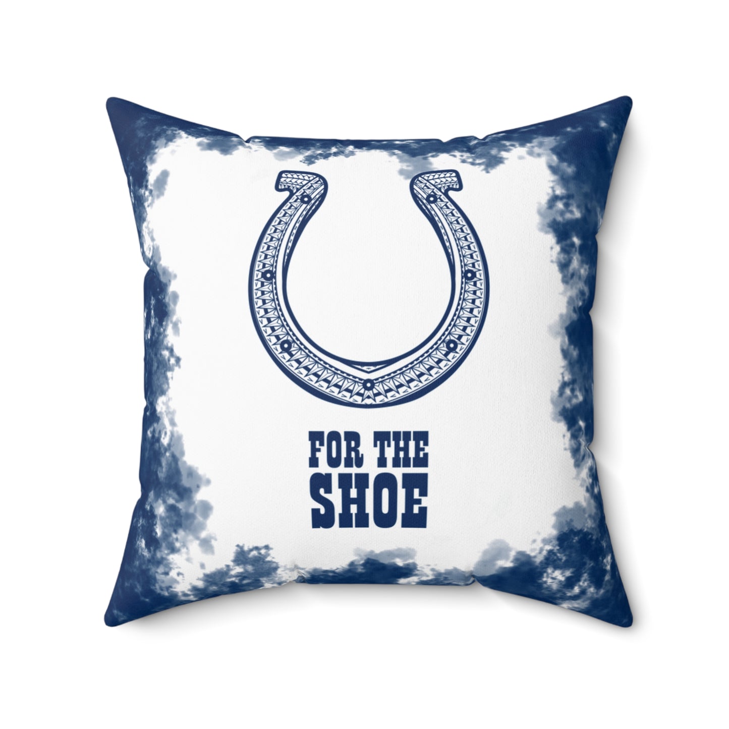 Colts Tribal Faux Suede Square Pillow Colts Faux Suede, Fan Cave Gift