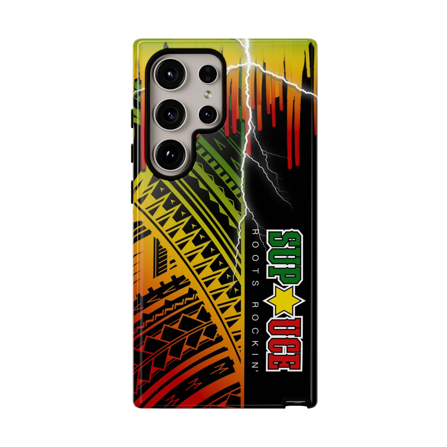 Tribal Turf Tough Cases: Vibrant Rasta-Inspired Phone Case