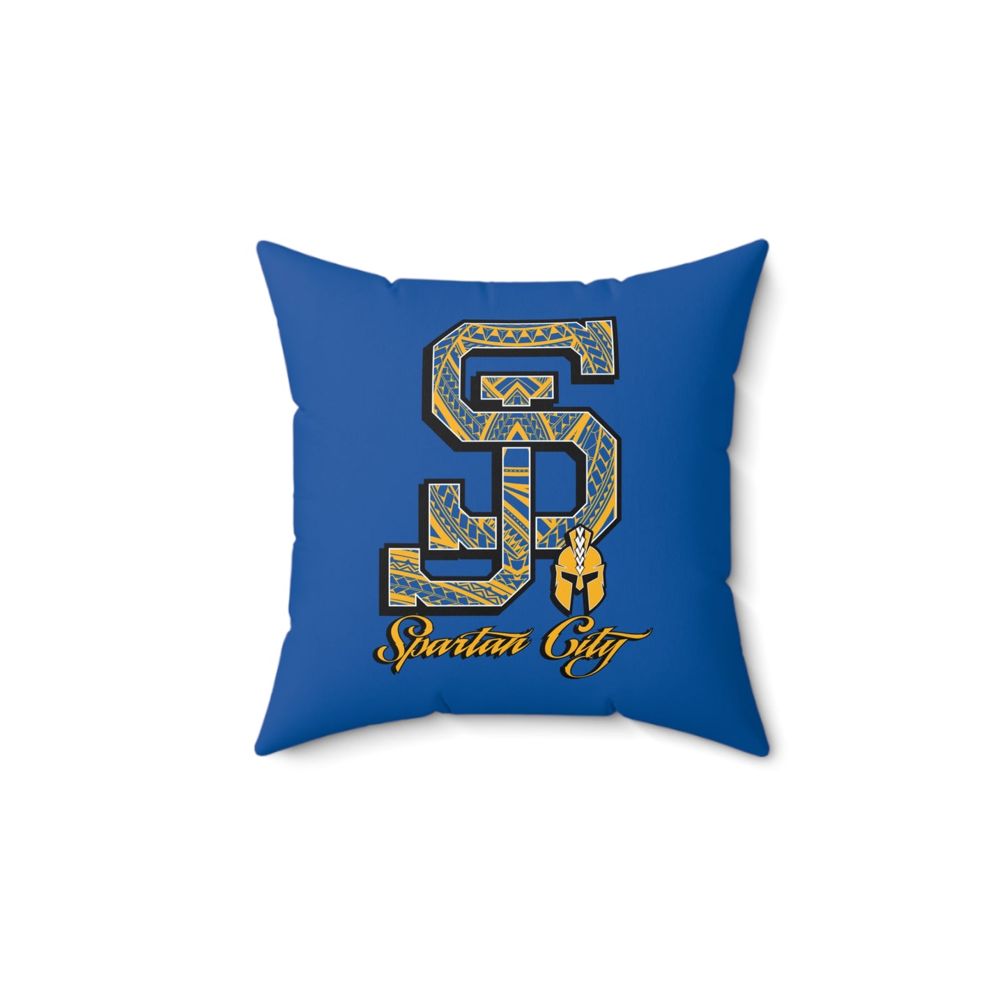 SJ Spartan City Faux Suede Square Pillow Spartans Tribal Faux Suede