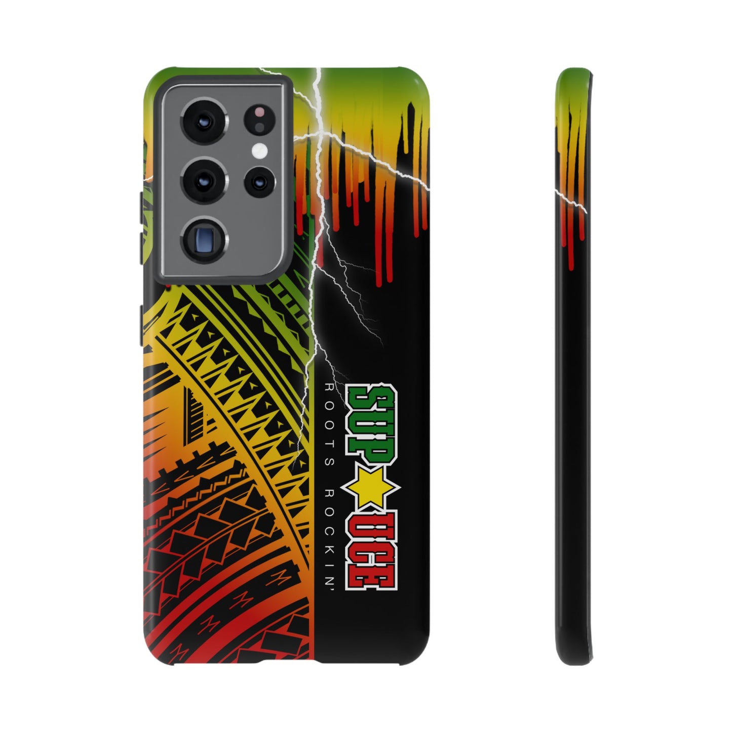 Tribal Turf Tough Cases: Vibrant Rasta-Inspired Phone Case