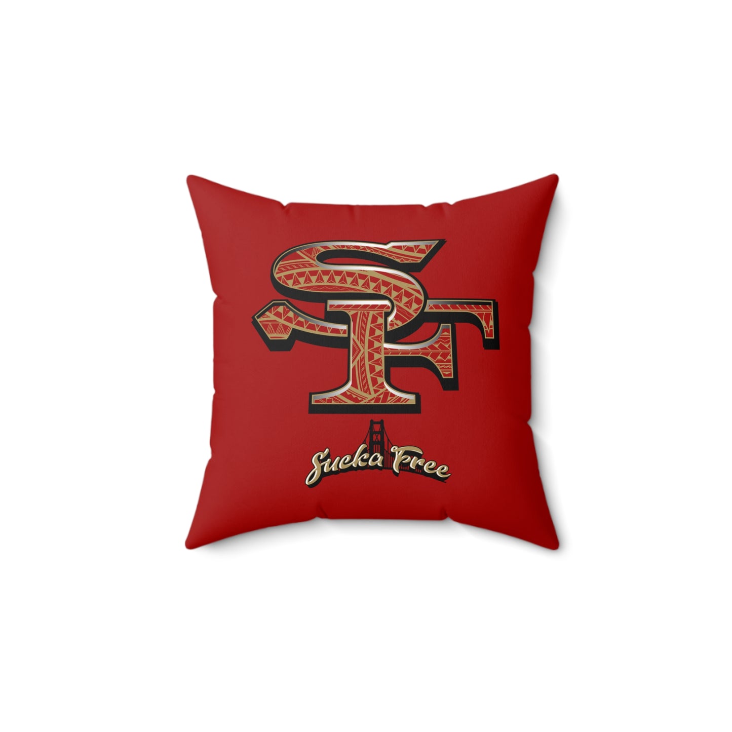 SF NINERS Faux Suede Square Pillow NINERS Tribal Faux Suede Pillow