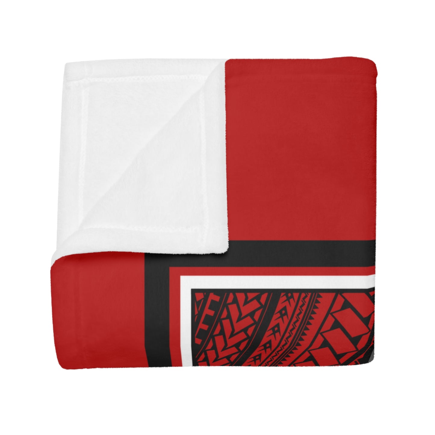 UTES TRIBAL Plush Fleece Blanket, Red Custom Utah Tribal Design