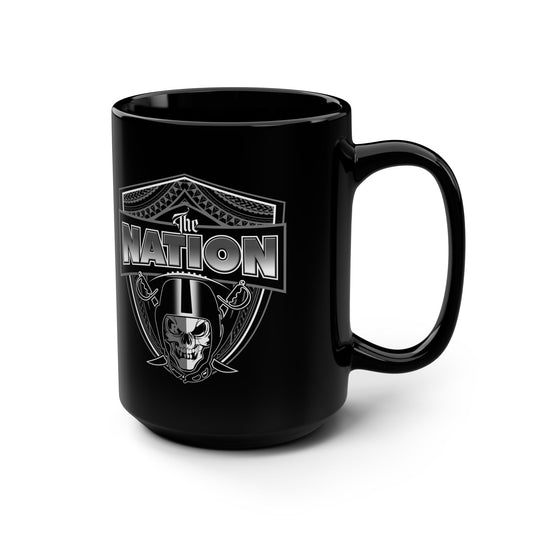 THE NATION TRIBAL Black Mug, 15oz