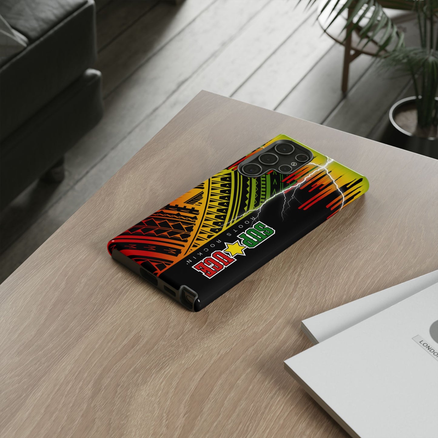 Tribal Turf Tough Cases: Vibrant Rasta-Inspired Phone Case