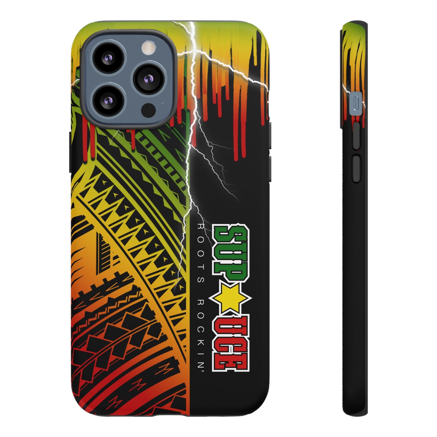 Tribal Turf Tough Cases: Vibrant Rasta-Inspired Phone Case