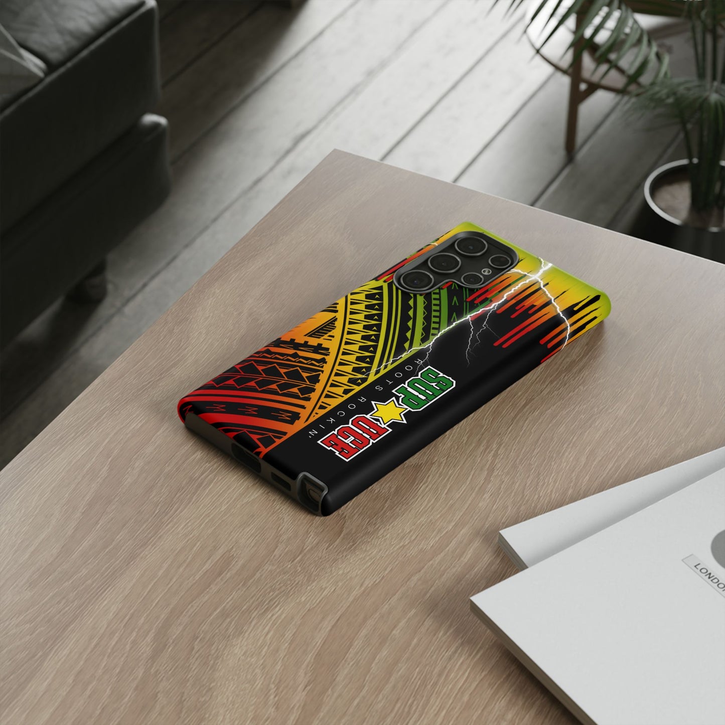 Tribal Turf Tough Cases: Vibrant Rasta-Inspired Phone Case