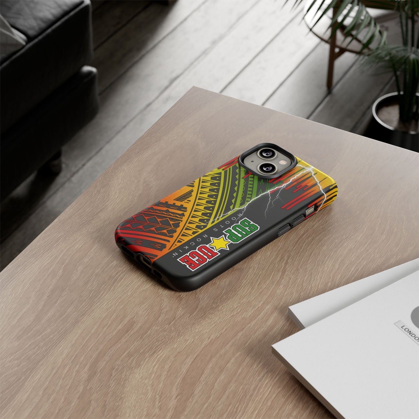 Tribal Turf Tough Cases: Vibrant Rasta-Inspired Phone Case