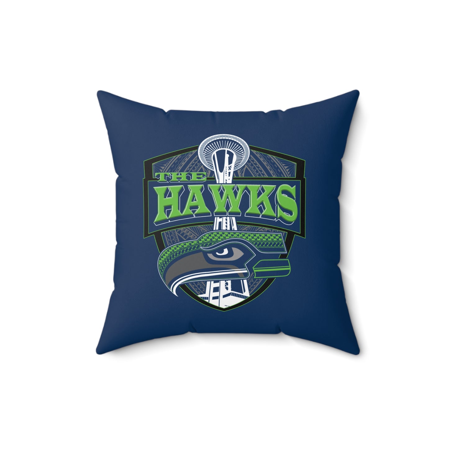 THE HAWKS Faux Suede Square Pillow Seahawks Tribal Faux Suede Pillow