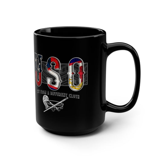 USO CUT Black Mug, 15oz