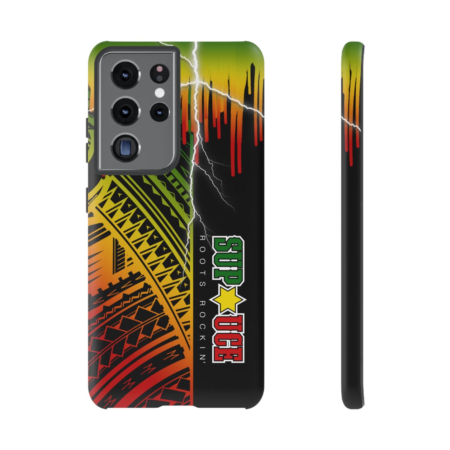 Tribal Turf Tough Cases: Vibrant Rasta-Inspired Phone Case