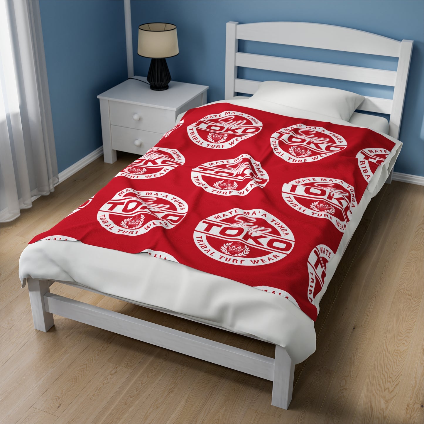 SUP TOKO TTW Velveteen Plush Blanket, Red Tribal Turf Wear Design