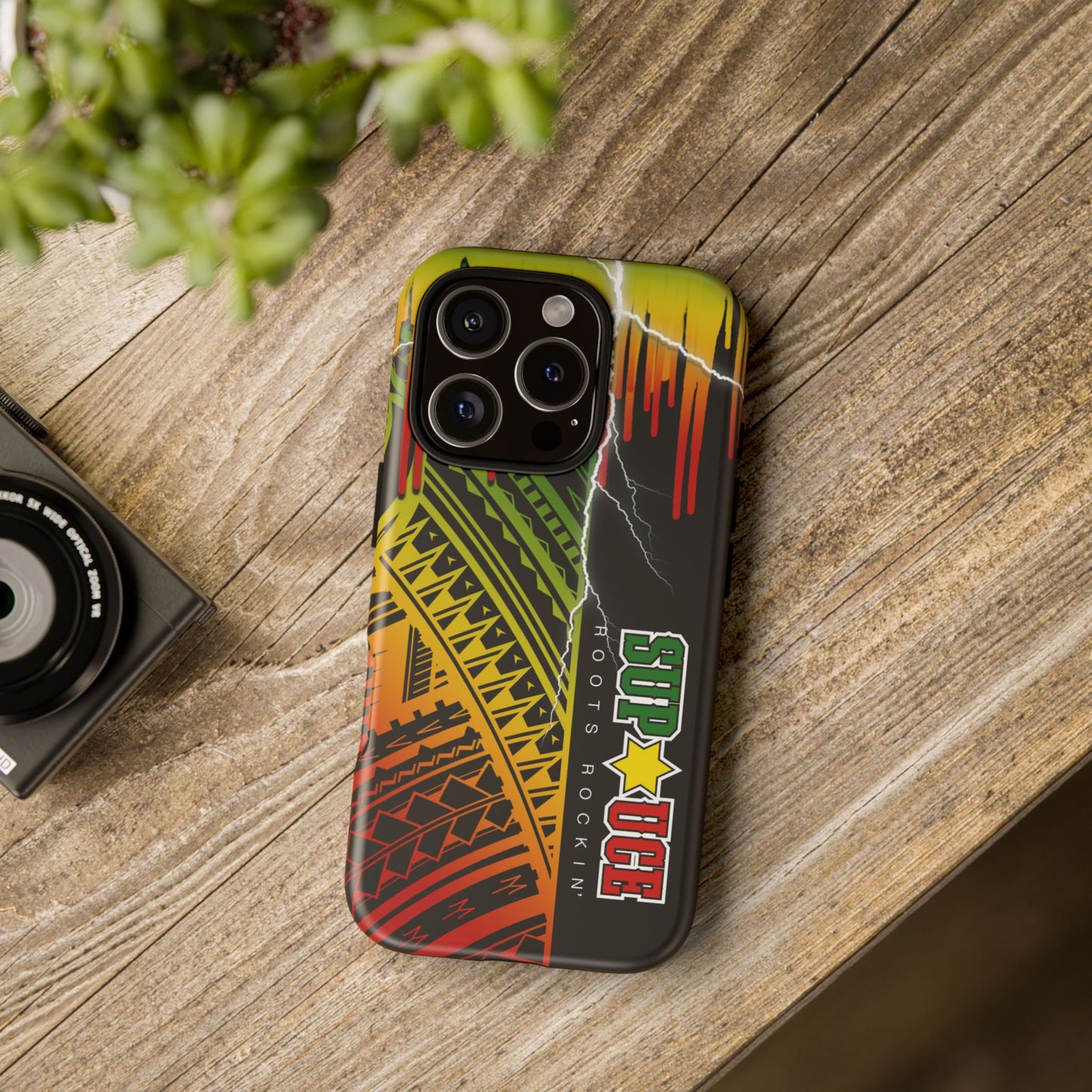 Tribal Turf Tough Cases: Vibrant Rasta-Inspired Phone Case