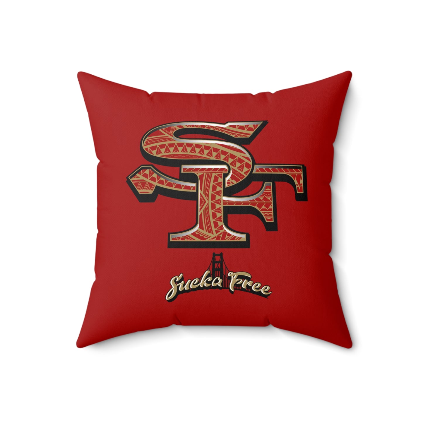 SF NINERS Faux Suede Square Pillow NINERS Tribal Faux Suede Pillow