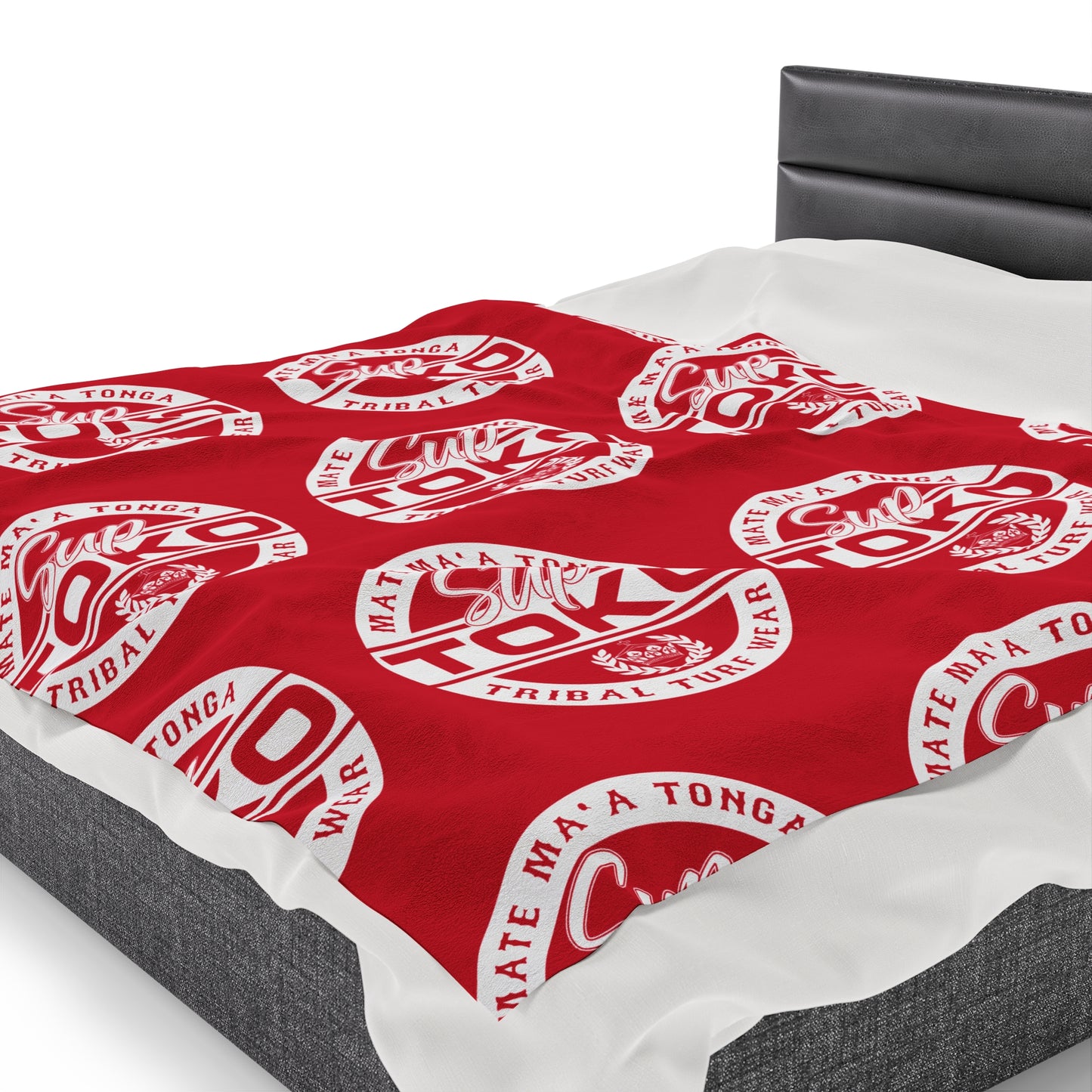 SUP TOKO TTW Velveteen Plush Blanket, Red Tribal Turf Wear Design