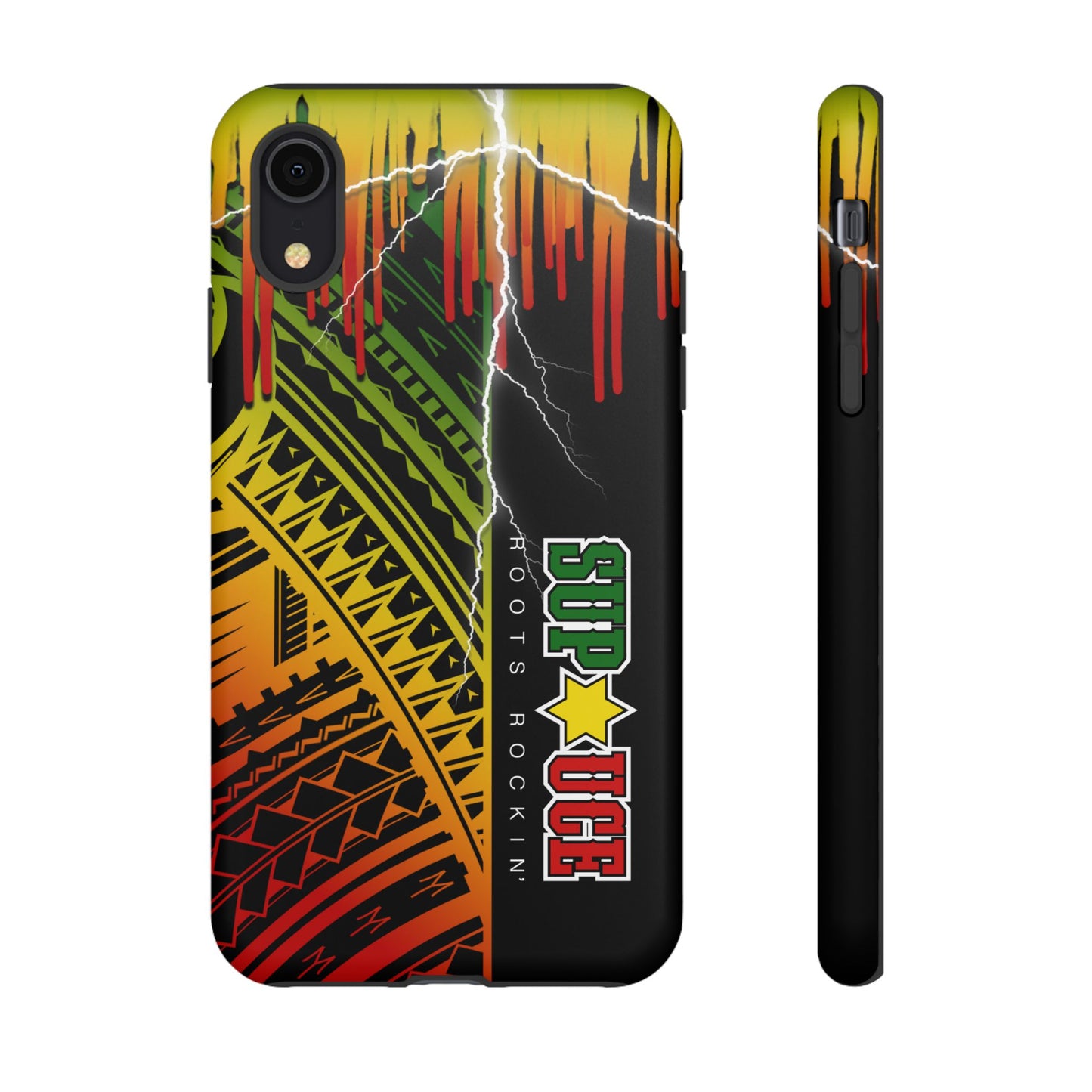 Tribal Turf Tough Cases: Vibrant Rasta-Inspired Phone Case