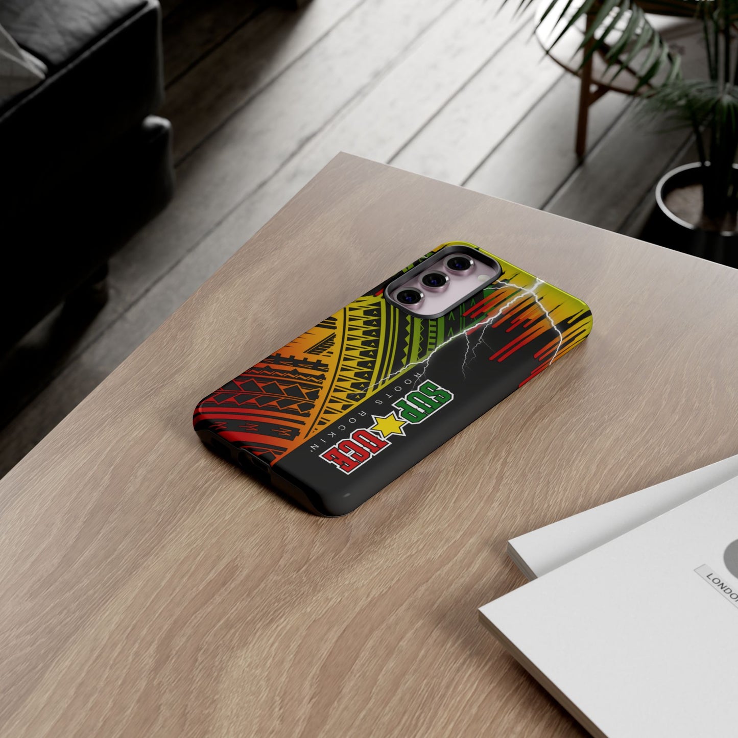 Tribal Turf Tough Cases: Vibrant Rasta-Inspired Phone Case