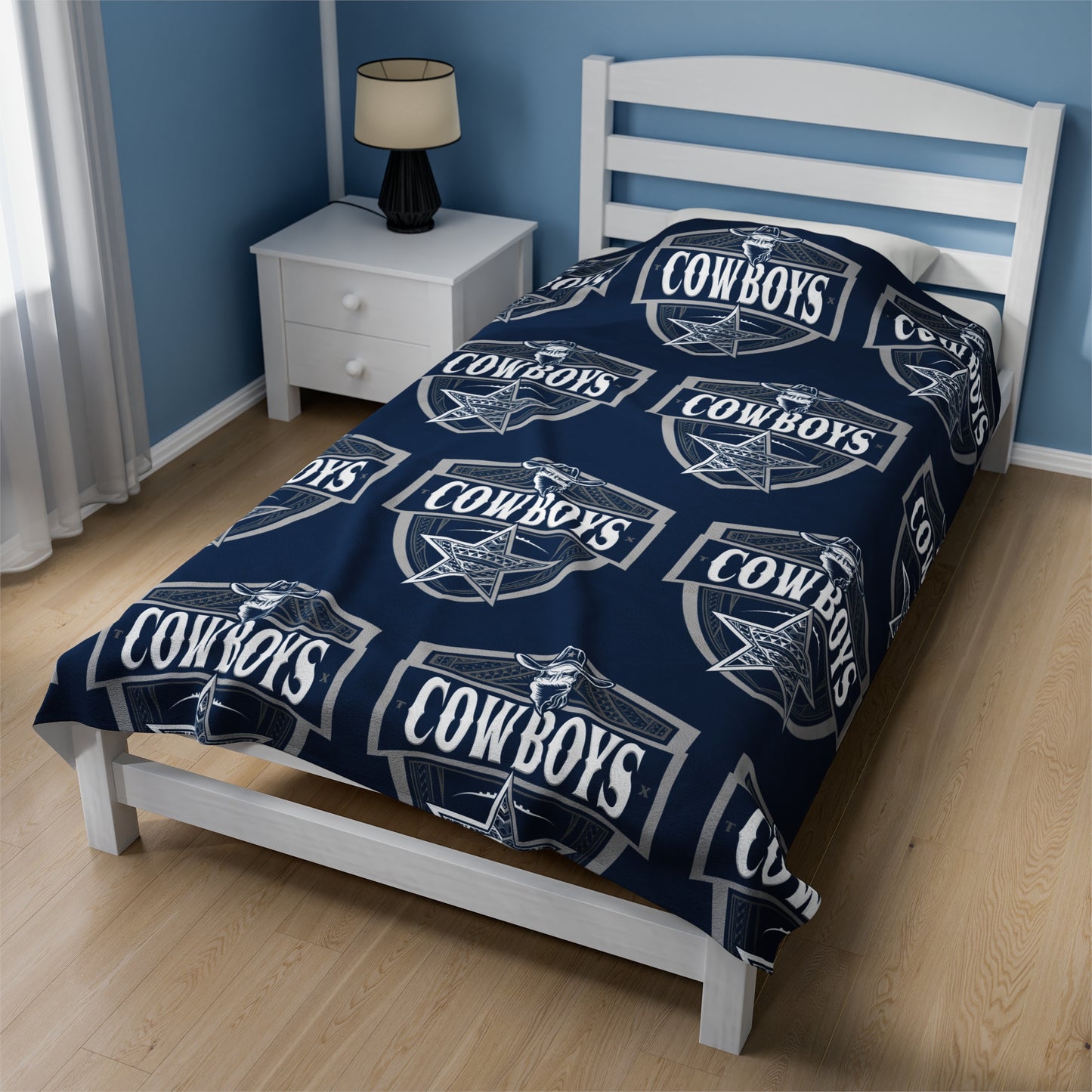 COWBOYS TRIBAL STAR Velveteen Plush Blanket Cowboys Custom Design