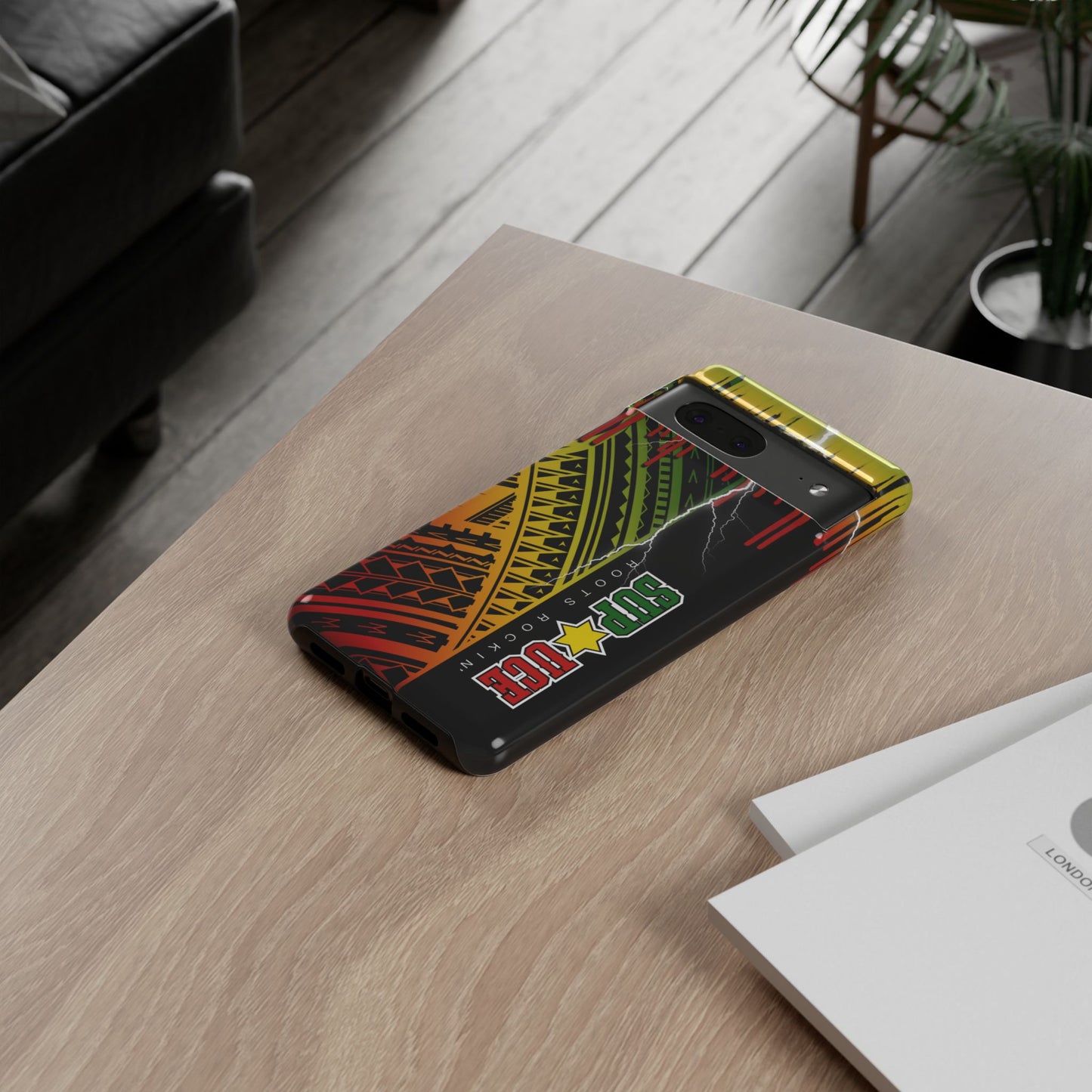 Tribal Turf Tough Cases: Vibrant Rasta-Inspired Phone Case